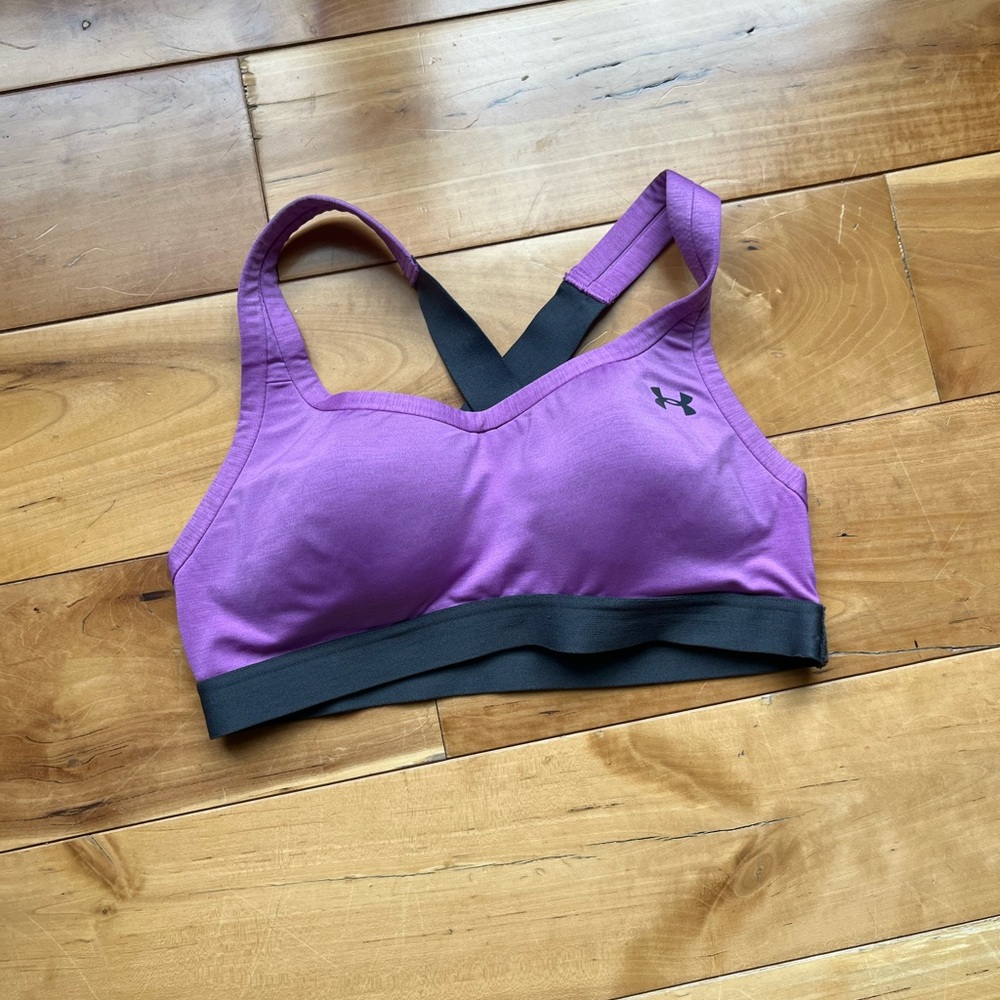 Under Armour Purple and Black Sports Bra Performance Intimates